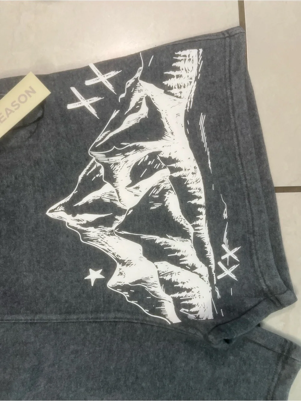 Sz various Reason Men's Charcoal Graphic Mountain & Eagle Shorts